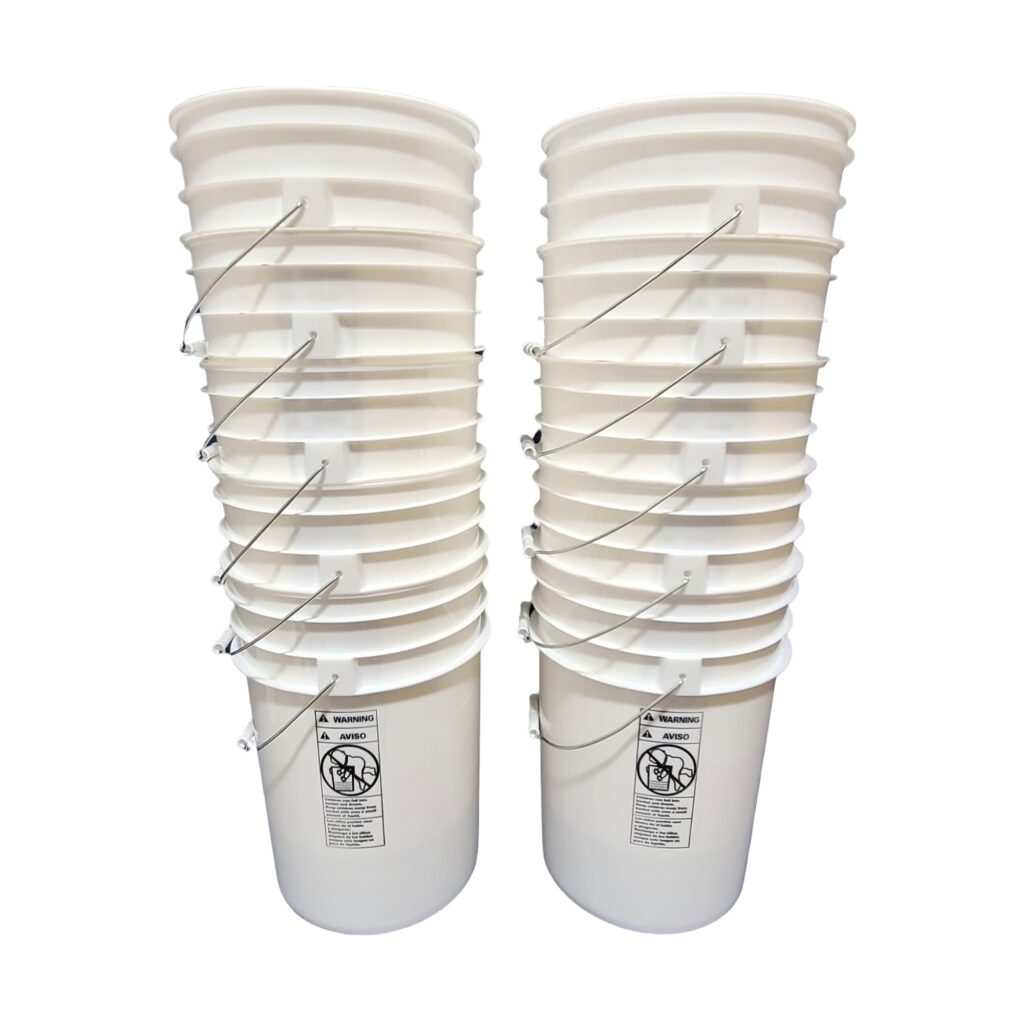 6Gallon Round Plastic Bucket (10Pack) Wire Bale Handle Affordable