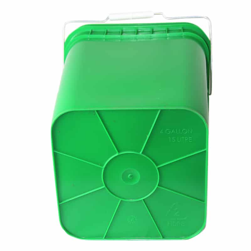 Bulk 4Gallon Square Plastic Bucket w/ Wire Handle & Plastic Grip Pail