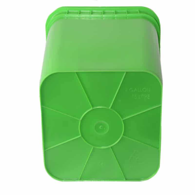 Bulk 4Gallon Square Plastic Bucket w/ Wire Handle & Plastic Grip Pail