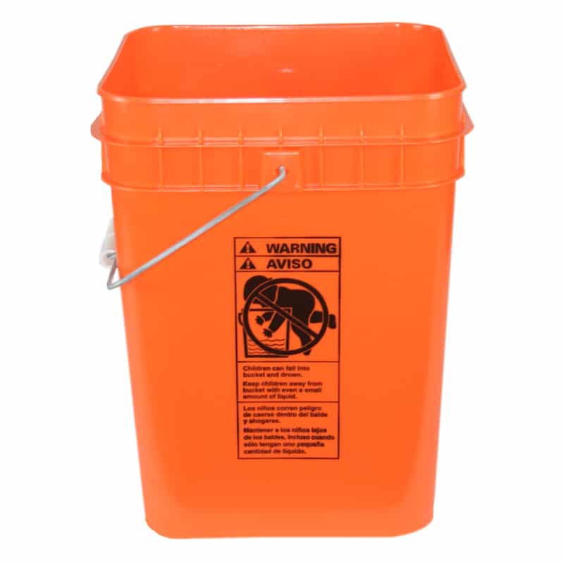 Bulk 4Gallon Square Plastic Bucket w/ Wire Handle & Plastic Grip Pail