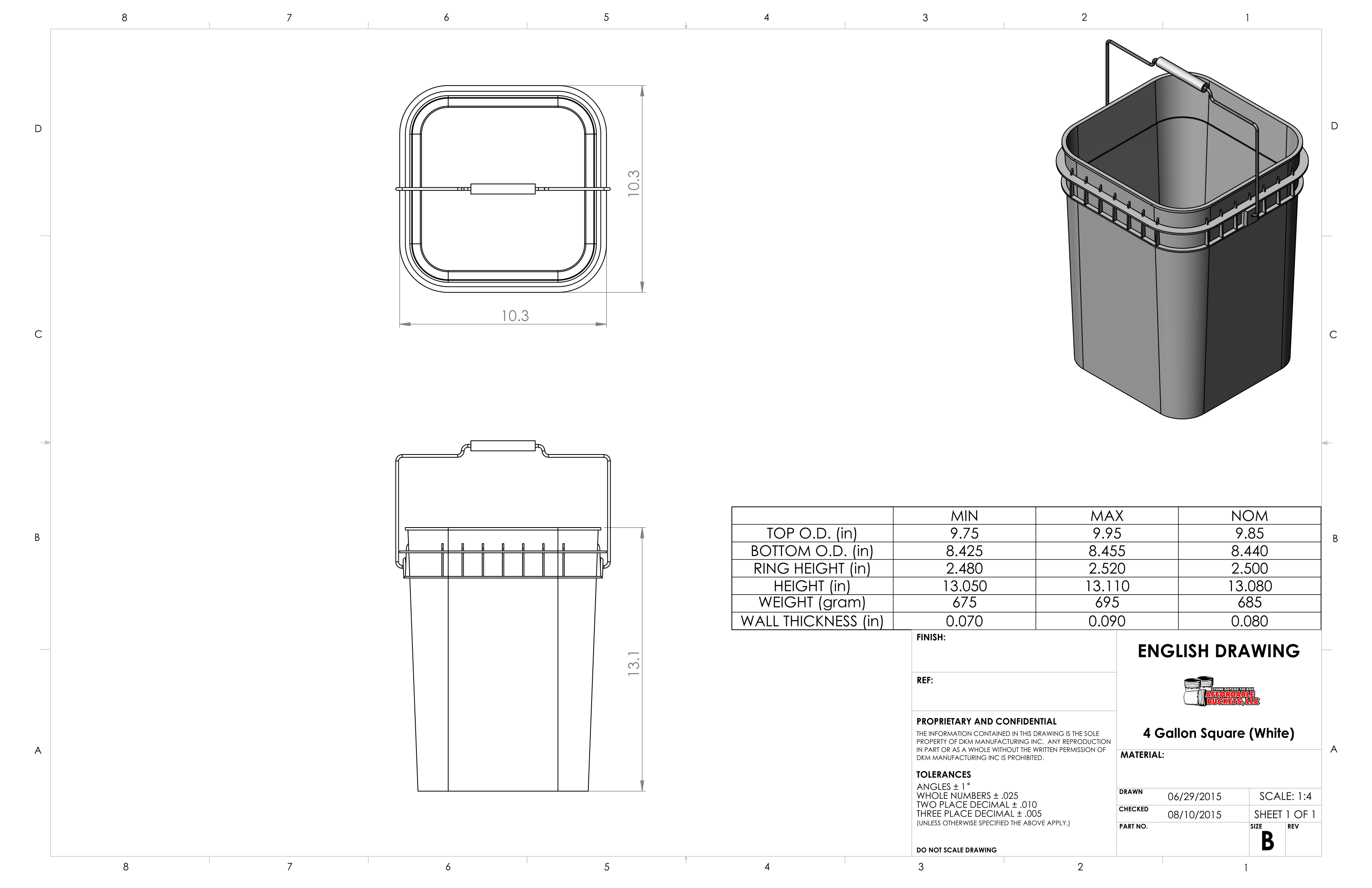 4GBWHT AB DRAWING Affordable Buckets