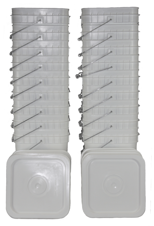 4 gallon square buckets white stacks 1200 - Affordable Buckets