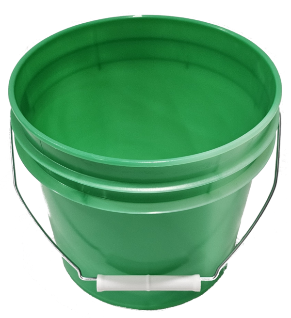 Green blem plastic bucket with wire bale handle
